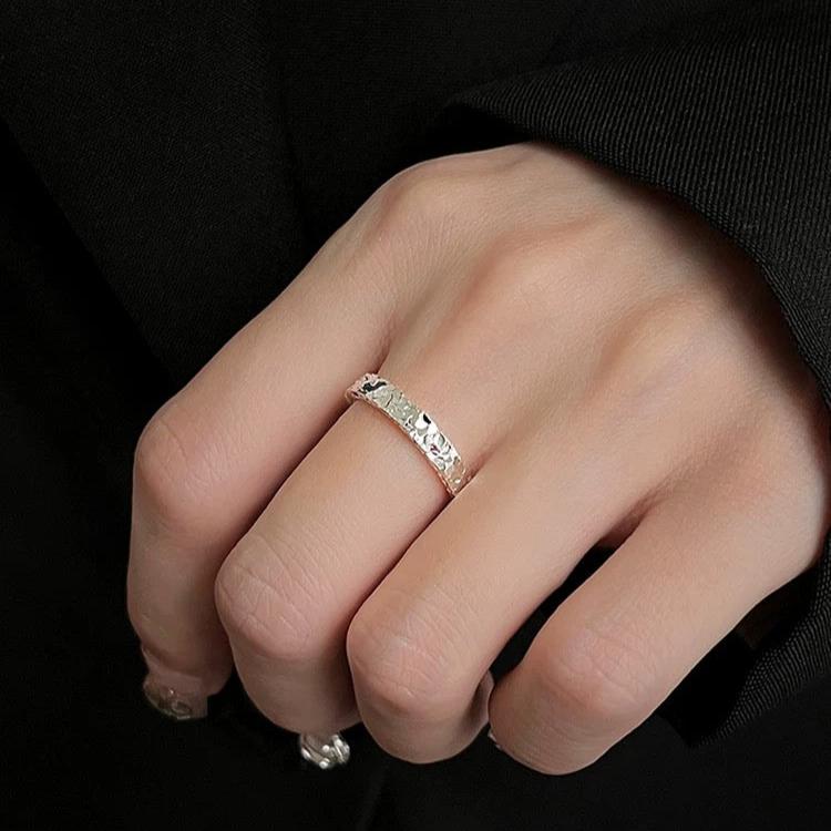 Anello effetto stelle scintillanti in argento puro