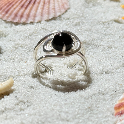 Anello con onice nero in argento