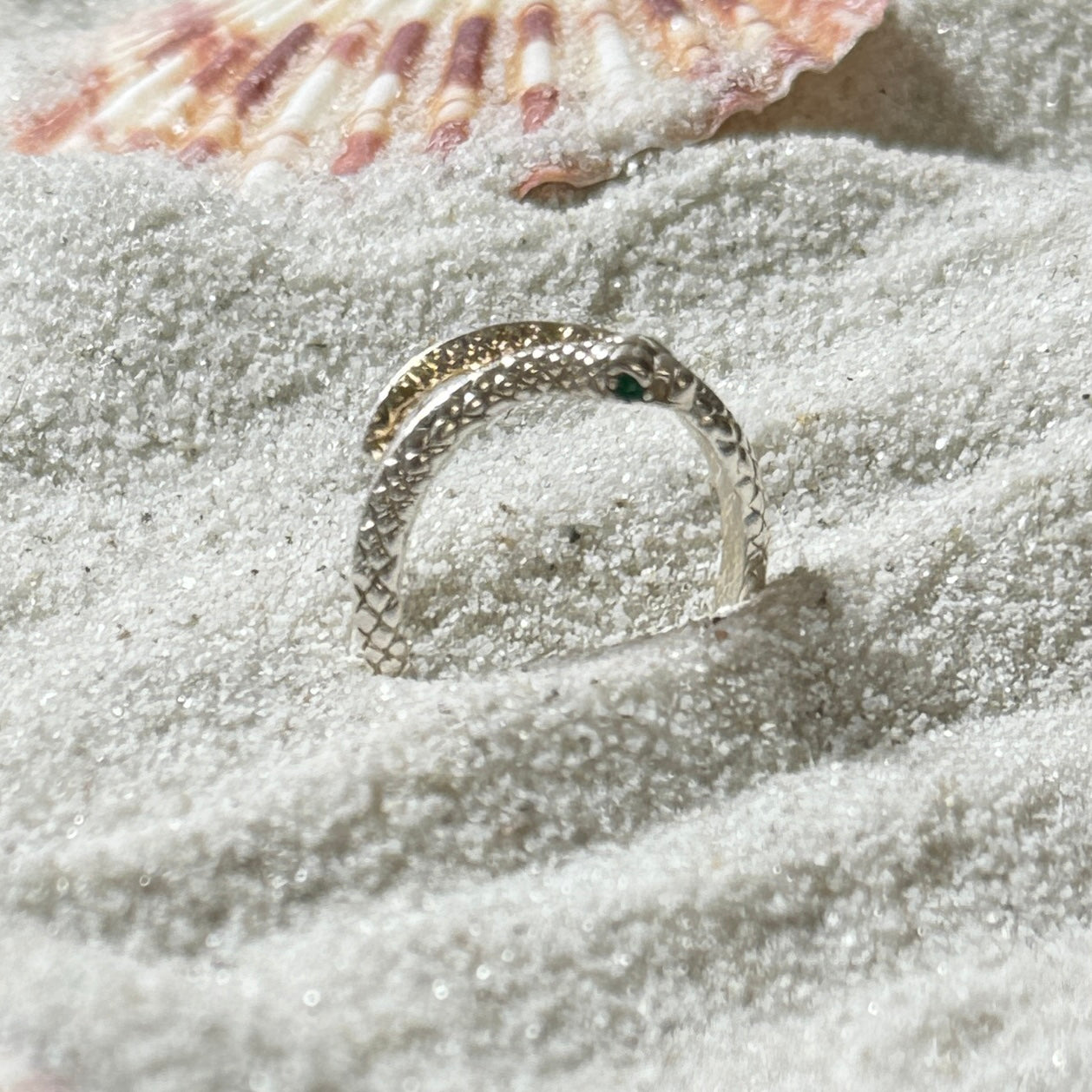 Anello serpente in argento puro