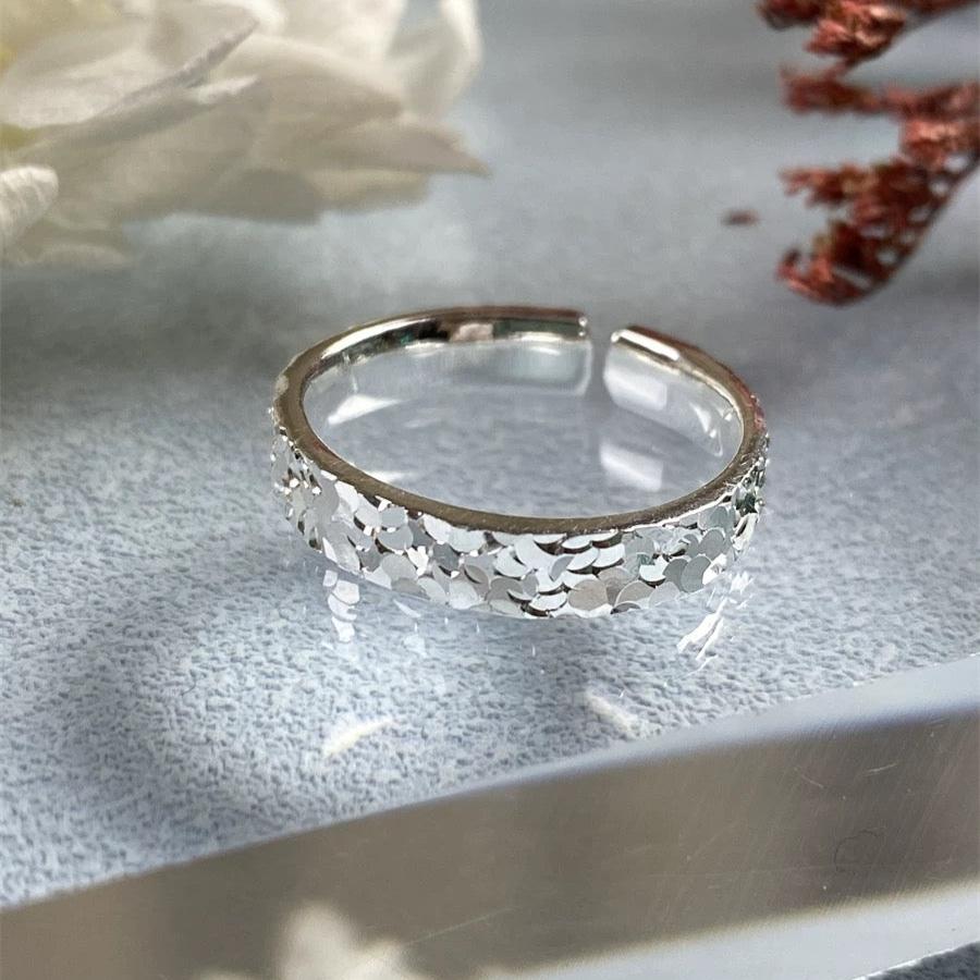 Anello effetto stelle scintillanti in argento puro