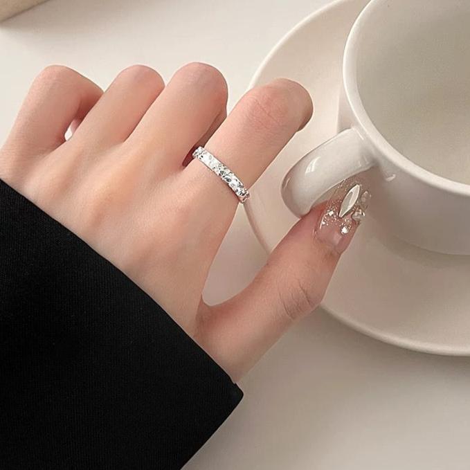 Anello effetto stelle scintillanti in argento puro